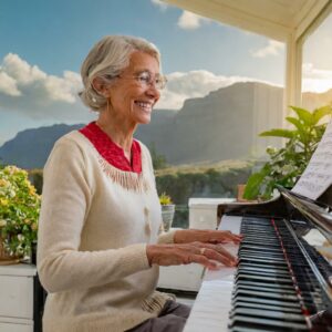 How easy is it to learn to play piano. An elderly lady learning to play piano