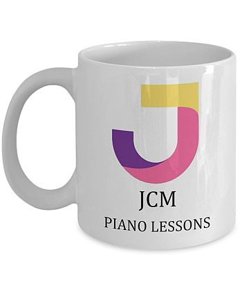 jackieclarkmusic.com mug with the logo on the front and back